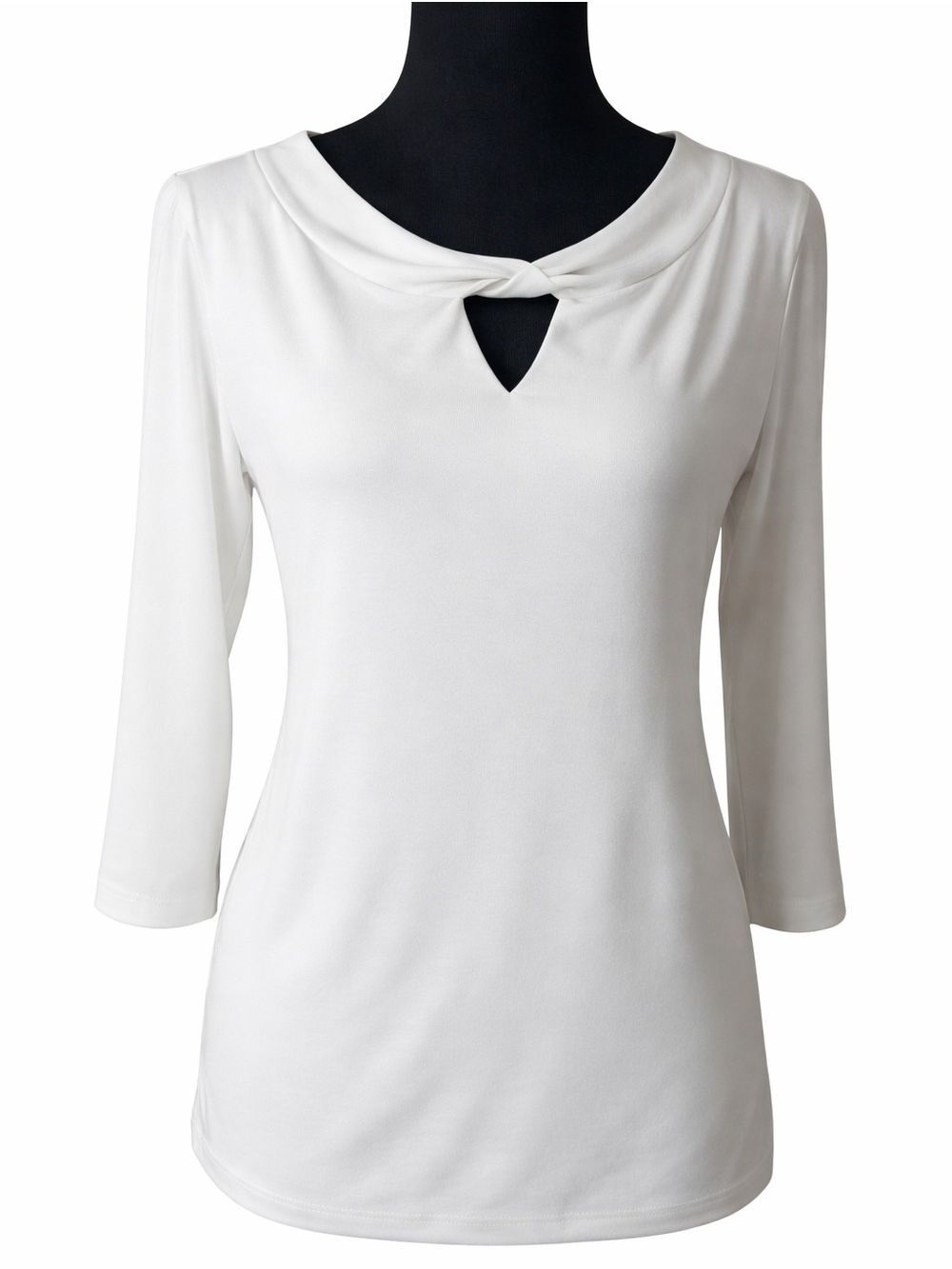 Chico's Women White Cotton Blouse | Size M  (c1)